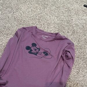 Disney Kids Long Sleeve Shirt in Purple with Mickey Mouse